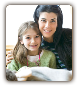 photo of smiling mother and daughter